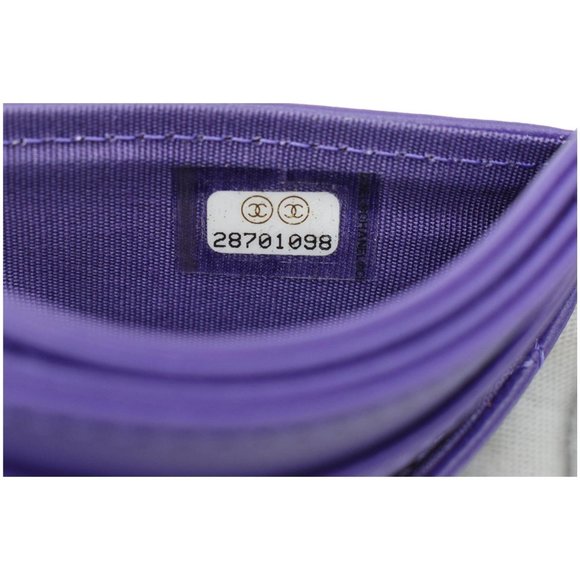 CHANEL Boy Leather Card Holder Purple - Picture 12 of 12